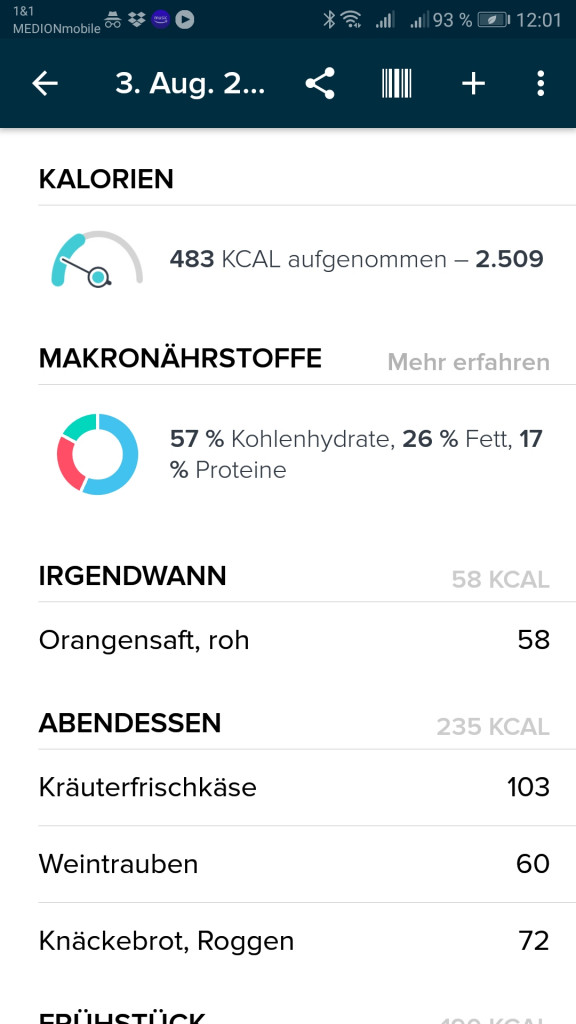 Fitbit App Nährstoffe